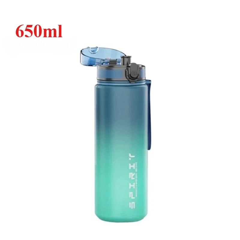 500ML/650ML/750ML/1000ML Sports Water Bottle Motivational Leak Proof Portable Reusable Plastic Cups Outdoor Travel Gym Jugs