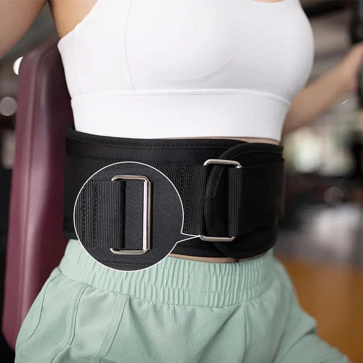 Adjustable Weight Lifting Belt 1 Piece Waist Trainer with Double D-Ring Buckle for Squat Dumbbell Barbell Exercises Fitness Belt