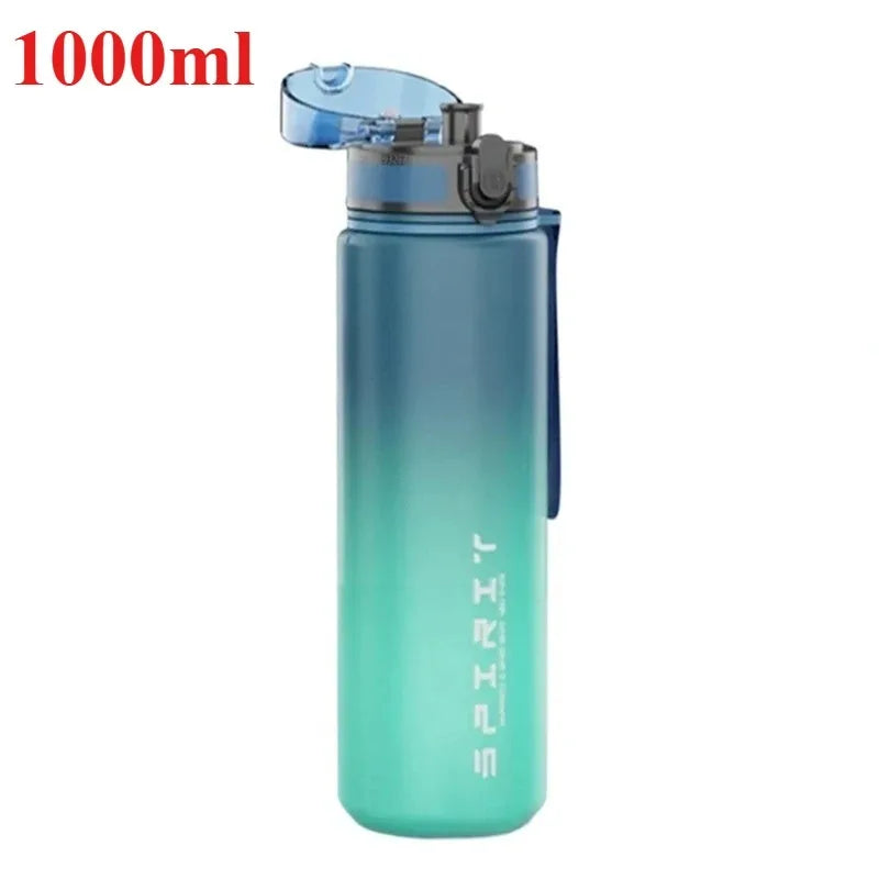 500ML/650ML/750ML/1000ML Sports Water Bottle Motivational Leak Proof Portable Reusable Plastic Cups Outdoor Travel Gym Jugs