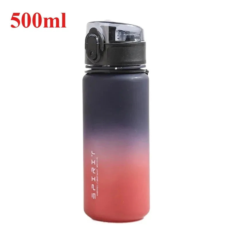 500ML/650ML/750ML/1000ML Sports Water Bottle Motivational Leak Proof Portable Reusable Plastic Cups Outdoor Travel Gym Jugs