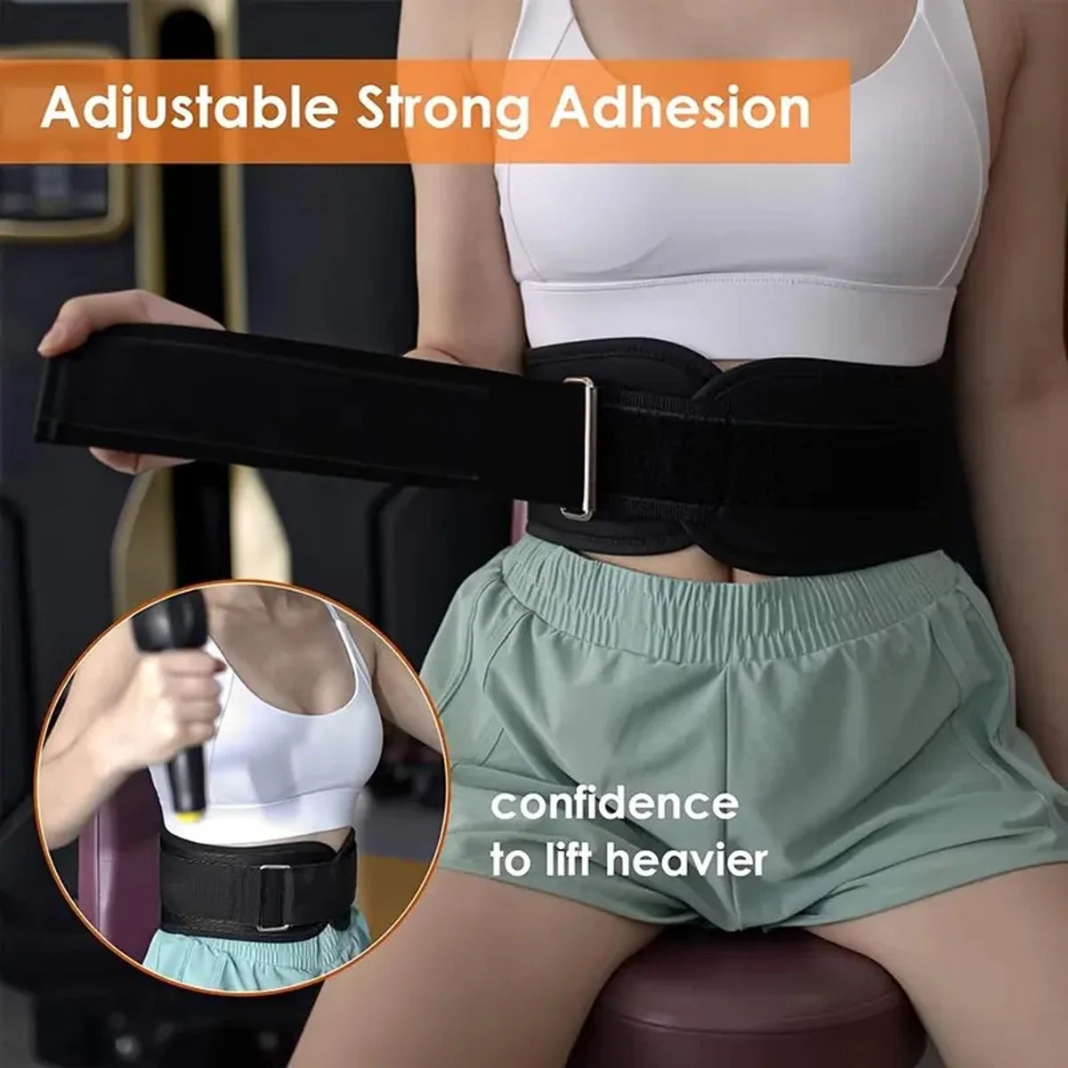 Adjustable Weight Lifting Belt 1 Piece Waist Trainer with Double D-Ring Buckle for Squat Dumbbell Barbell Exercises Fitness Belt