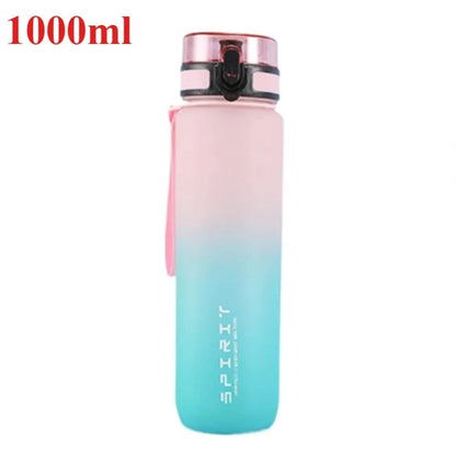 500ML/650ML/750ML/1000ML Sports Water Bottle Motivational Leak Proof Portable Reusable Plastic Cups Outdoor Travel Gym Jugs
