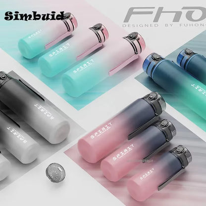 500ML/650ML/750ML/1000ML Sports Water Bottle Motivational Leak Proof Portable Reusable Plastic Cups Outdoor Travel Gym Jugs