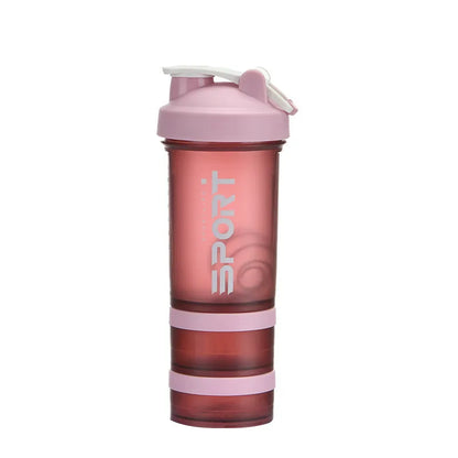 500ML 3-Layer Sports Water Bottle Protein Shaker Outdoor Travel Portable Leakproof Drinkware Plastic My Drink Bottle BPA Free