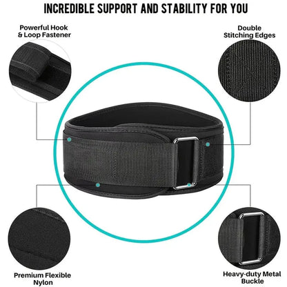 Adjustable Weight Lifting Belt 1 Piece Waist Trainer with Double D-Ring Buckle for Squat Dumbbell Barbell Exercises Fitness Belt