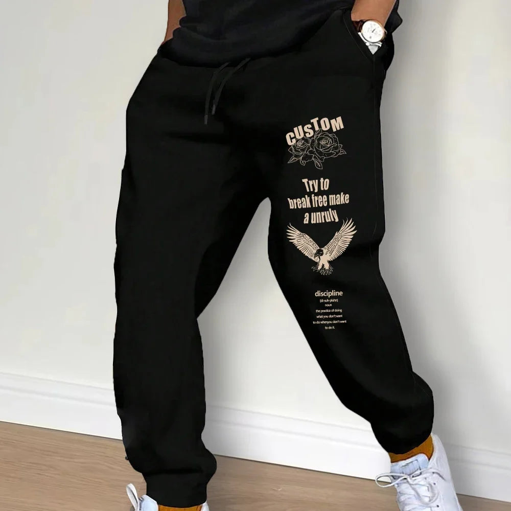 New Autumn Men'S Sweatpants Europe and the United States Long Sports Leisure Fitness Training Pants Jogger Drawstring Male Pants