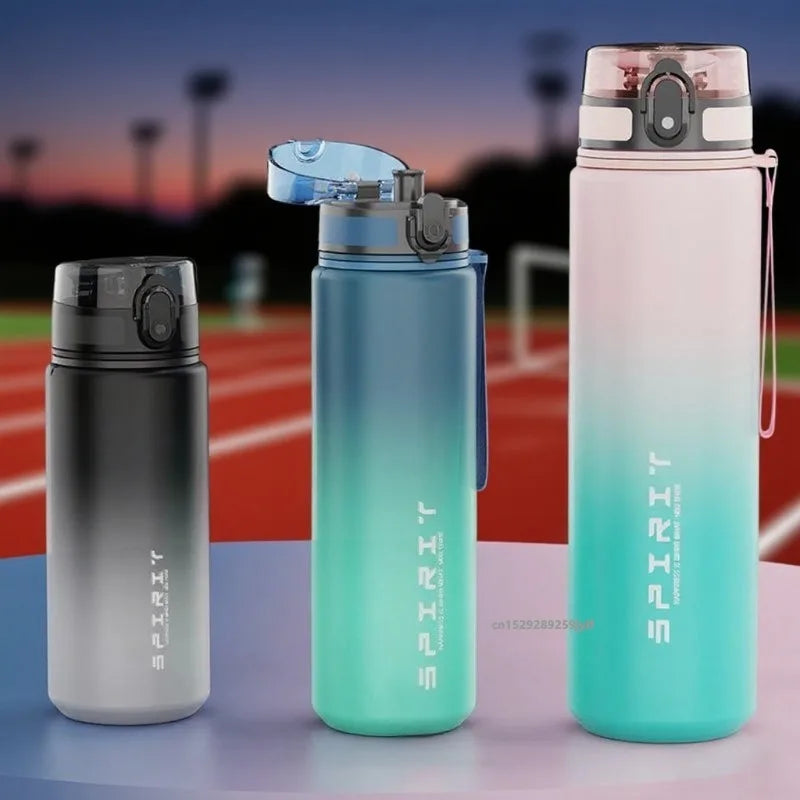 500ML/650ML/750ML/1000ML Sports Water Bottle Motivational Leak Proof Portable Reusable Plastic Cups Outdoor Travel Gym Jugs