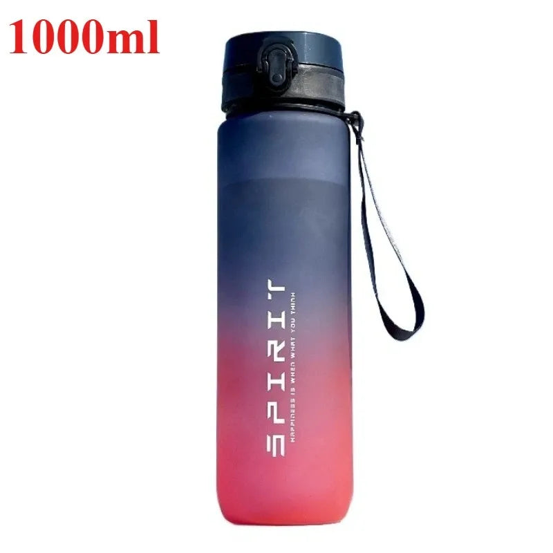 500ML/650ML/750ML/1000ML Sports Water Bottle Motivational Leak Proof Portable Reusable Plastic Cups Outdoor Travel Gym Jugs