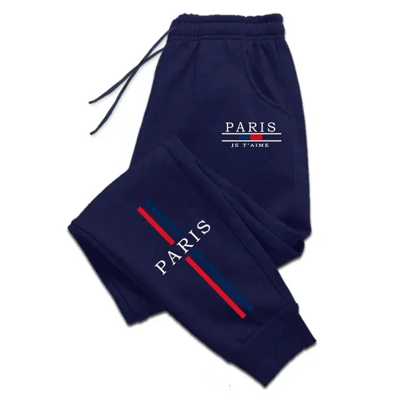 Men'S Four Season Casual Sports Jogging Pants Male Urban Fashion Trousers High Quality Paris Printed Home Outdoor Sweatpants