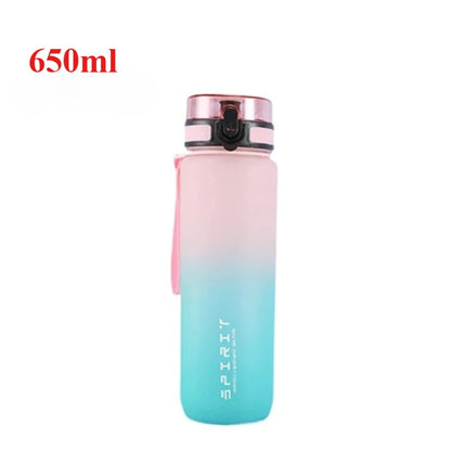 500ML/650ML/750ML/1000ML Sports Water Bottle Motivational Leak Proof Portable Reusable Plastic Cups Outdoor Travel Gym Jugs
