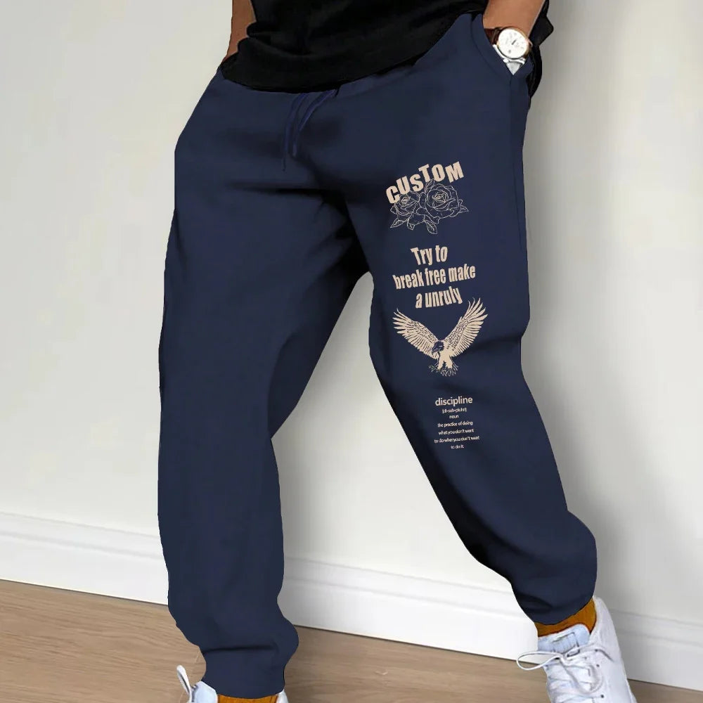 New Autumn Men'S Sweatpants Europe and the United States Long Sports Leisure Fitness Training Pants Jogger Drawstring Male Pants