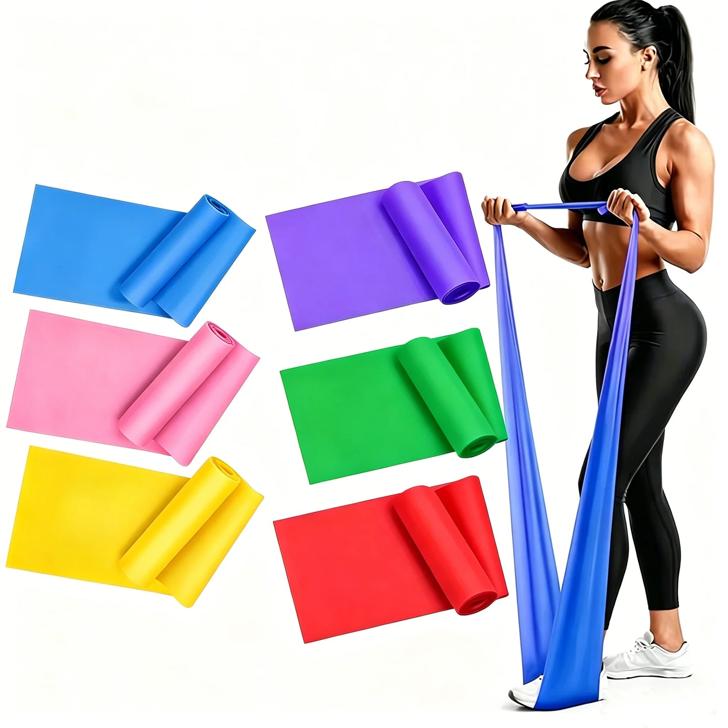 Yoga Resistance Band Multifunctional Fitness Elastic Bands Rehabilitation Training Pilates Agility Training Handy Gym Equipment