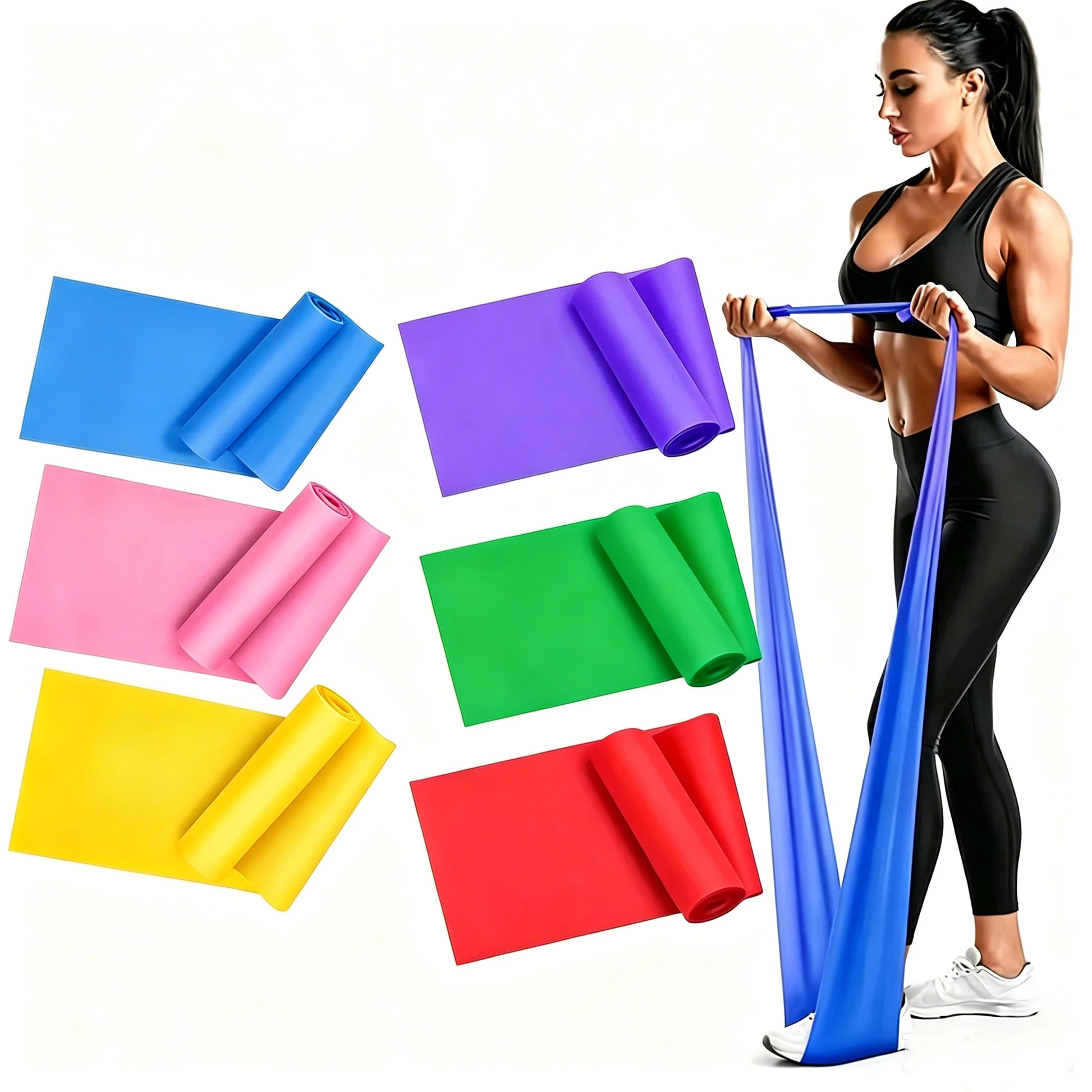 Yoga Resistance Band Multifunctional Fitness Elastic Bands Rehabilitation Training Pilates Agility Training Handy Gym Equipment