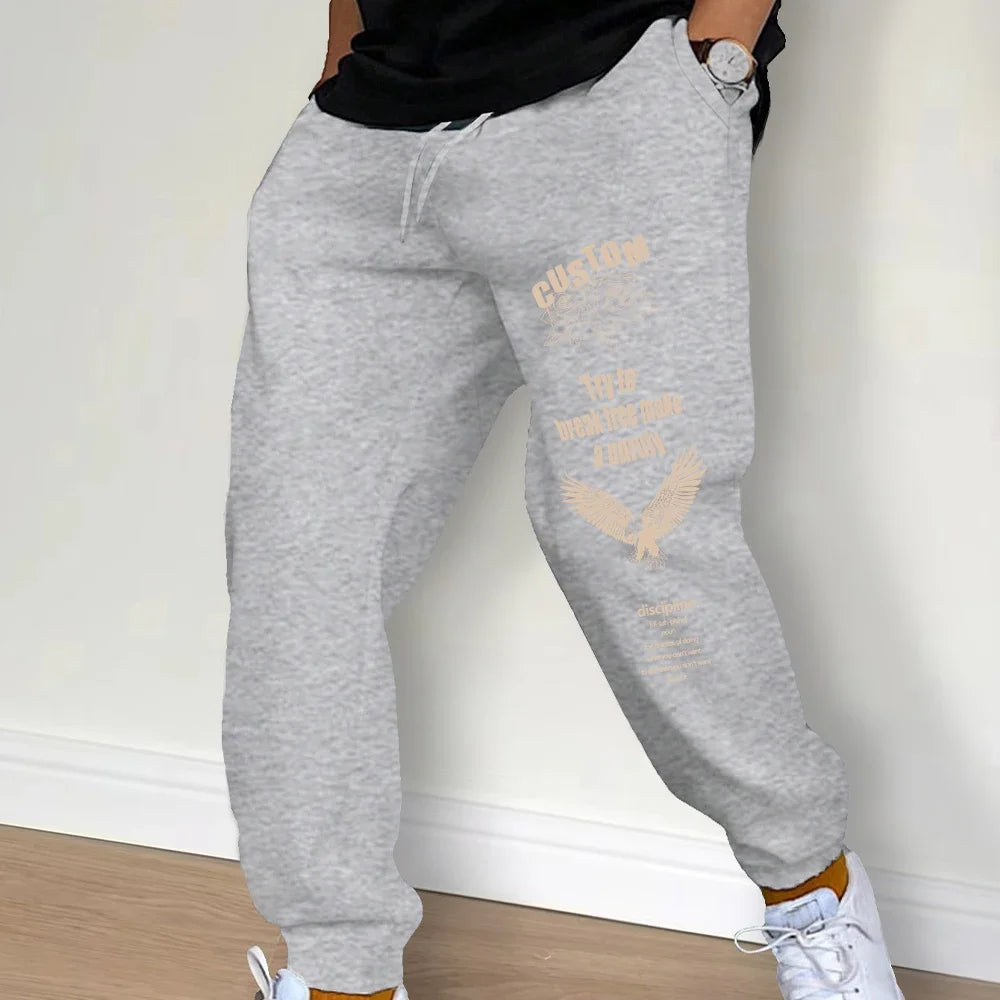 New Autumn Men'S Sweatpants Europe and the United States Long Sports Leisure Fitness Training Pants Jogger Drawstring Male Pants