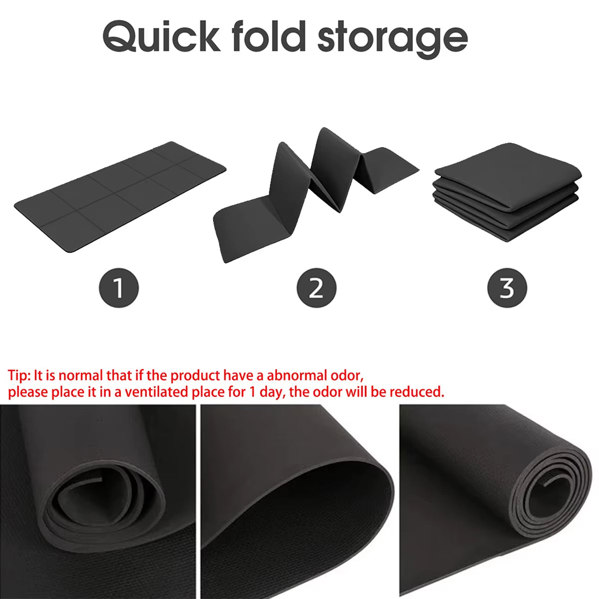 Foldable Yoga Mat Eco Friendly EVA Folding Travel Fitness Exercise Mat 3Mm/4Mm/6Mm Thicknesses for Yoga Pilates & Floor Workouts